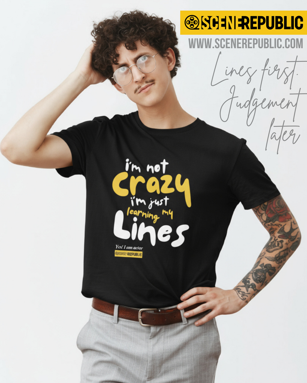 I am not Crazy, I am an Actor (organic cotton BLK/GLD)