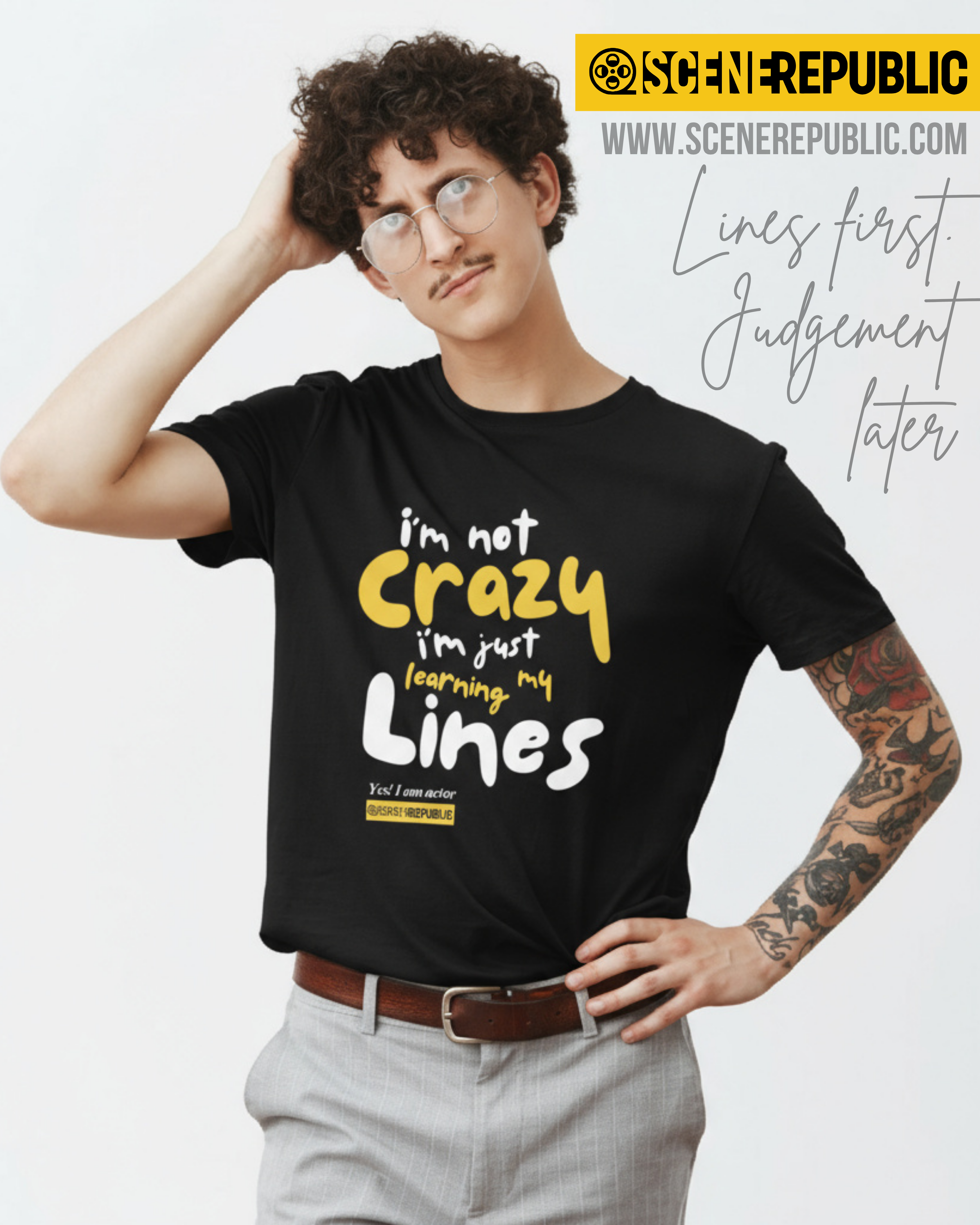 I am not Crazy, I am an Actor (organic cotton BLK/GLD)