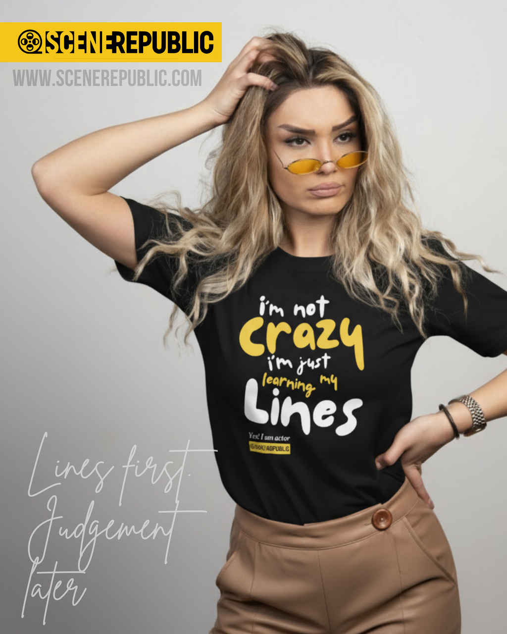 I am not Crazy, I am an Actor (organic cotton BLK/GLD)