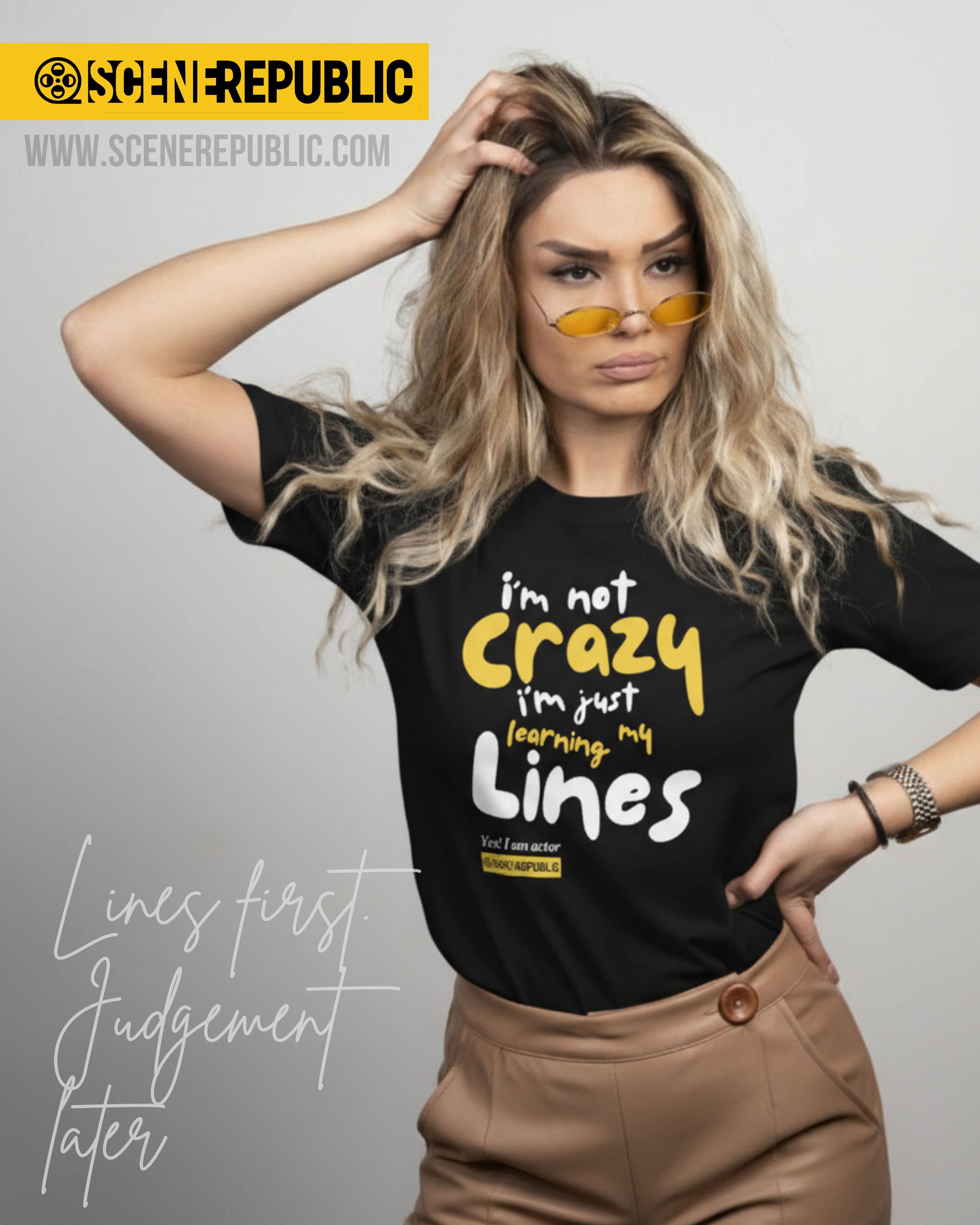 I am not Crazy, I am an Actor (organic cotton BLK/GLD)