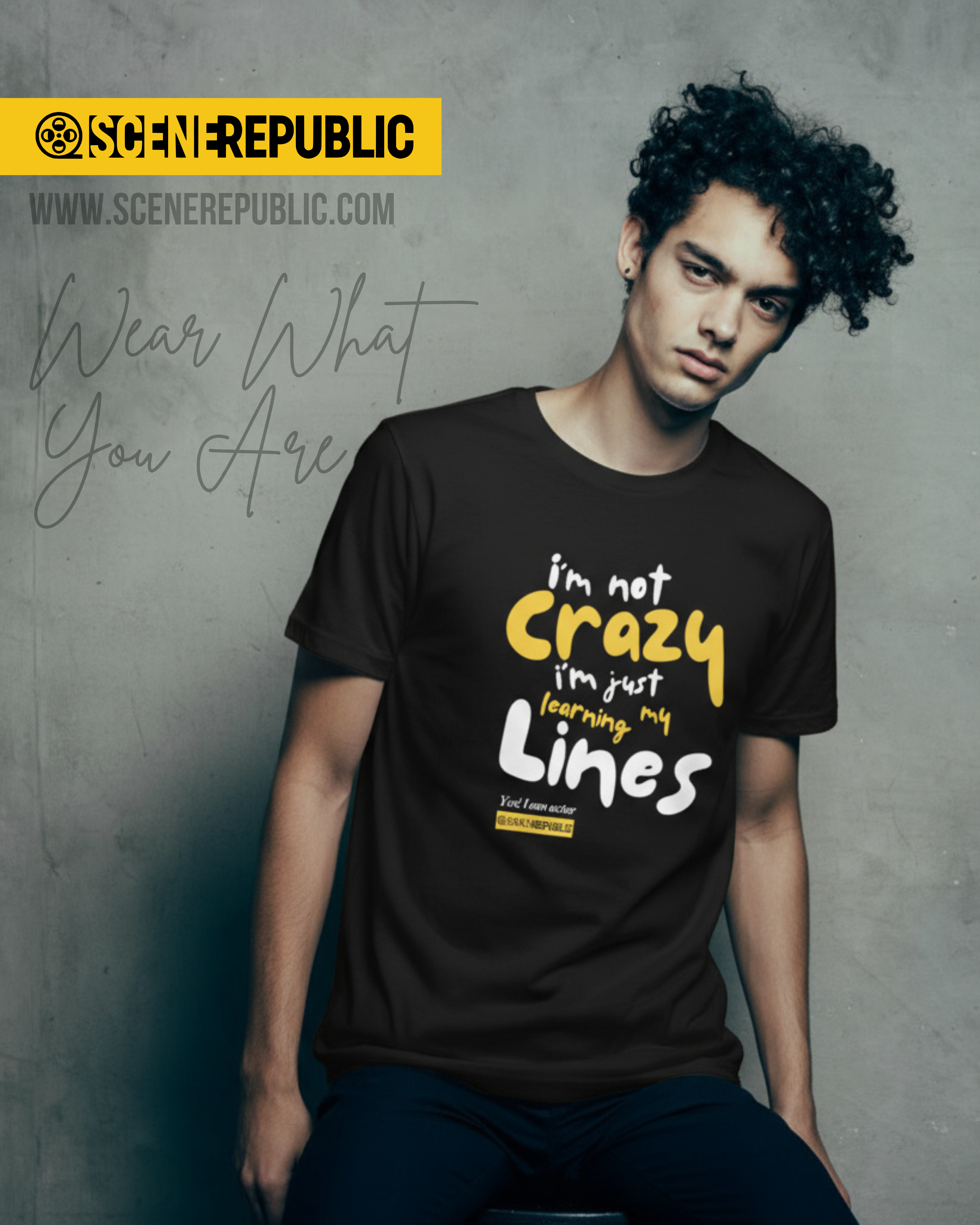 I am not Crazy, I am an Actor (organic cotton BLK/GLD)