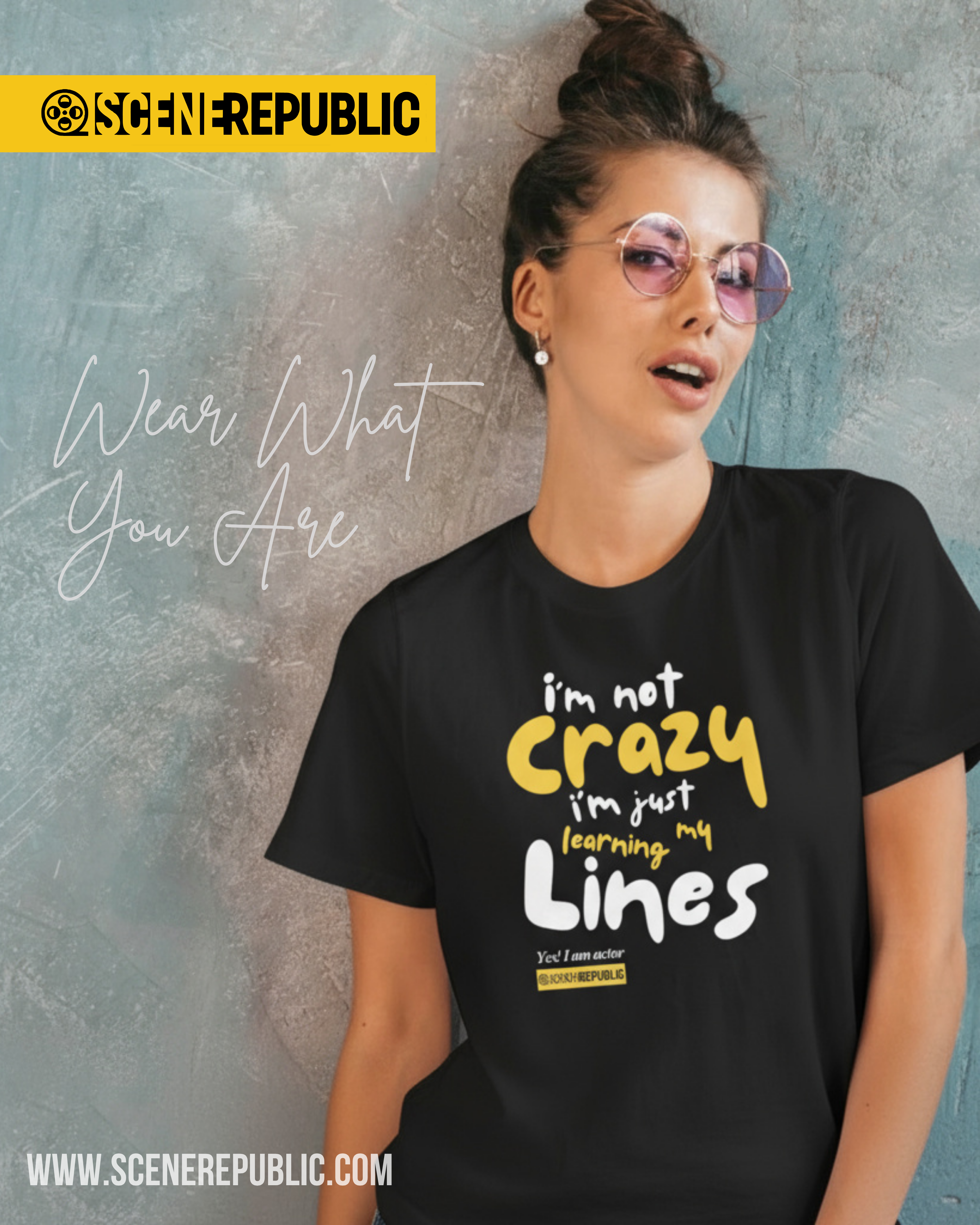 I am not Crazy, I am an Actor (organic cotton BLK/GLD)